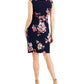 Connected Women's Cap Sleeve Side Tab Sheath Dress Blue Size 8Petite
