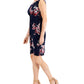 Connected Women's Cap Sleeve Side Tab Sheath Dress Blue Size 8Petite