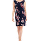 Connected Women's Cap Sleeve Side Tab Sheath Dress Blue Size 8Petite