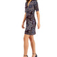 Connected Women's Mini Wrap Sheath Dress Blue Size 14P