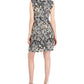 Connected Women's Printed Fit & Flare Dress Black Size 8Petite