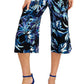 Connected Women's Cold Shoulder Printed Jumpsuit Blue Size 10