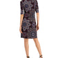 Connected Women's Printed Faux Wrap Dress Purple Size 14