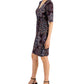 Connected Women's Printed Faux Wrap Dress Purple Size 14
