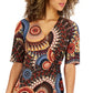 Connected Women's Printed Side Ring Dress Brown Size 12Petite