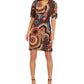 Connected Women's Printed Side Ring Dress Brown Size 12Petite