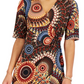 Connected Women's Printed Side Ring Dress Brown Size 12Petite