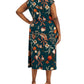 Connected Women's Printed Cowlneck Midi Dress Green Size 22W