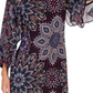 Connected Women's Chiffon Printed Fit & Flare Dress Purple Size 8 Petite
