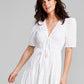 And Now This Women's Clip Dot V Neck Cotton Maxi Dress White Size X-Large