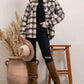 Blu Pepper - Extended Shoulder Plaid Shacket