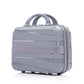 4-Piece PP Spinner Wheel Luggage Set with Cosmetic Case, Light Gray