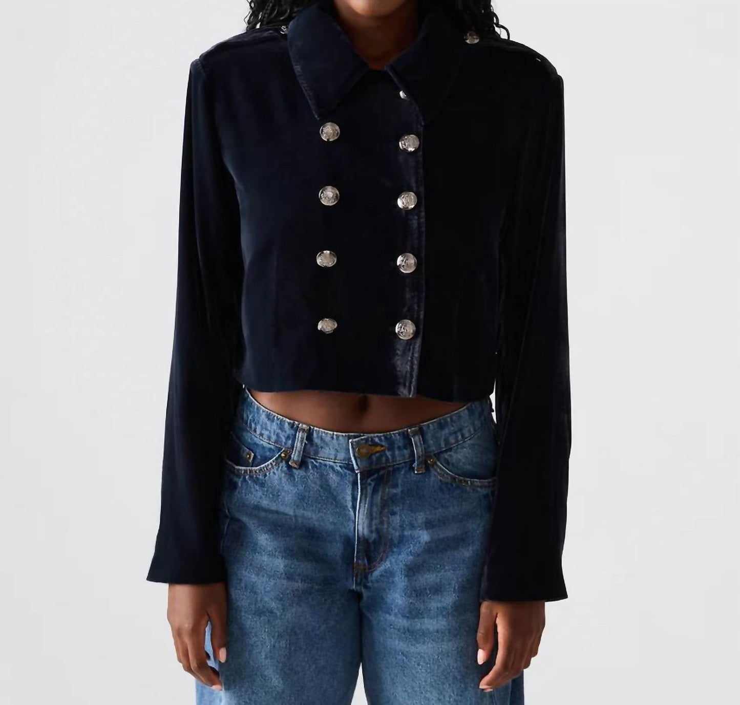 Steve Madden - Tonia Velvet Button Blazer