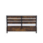 Rustic Oak & Black Finish King Bed with Storage