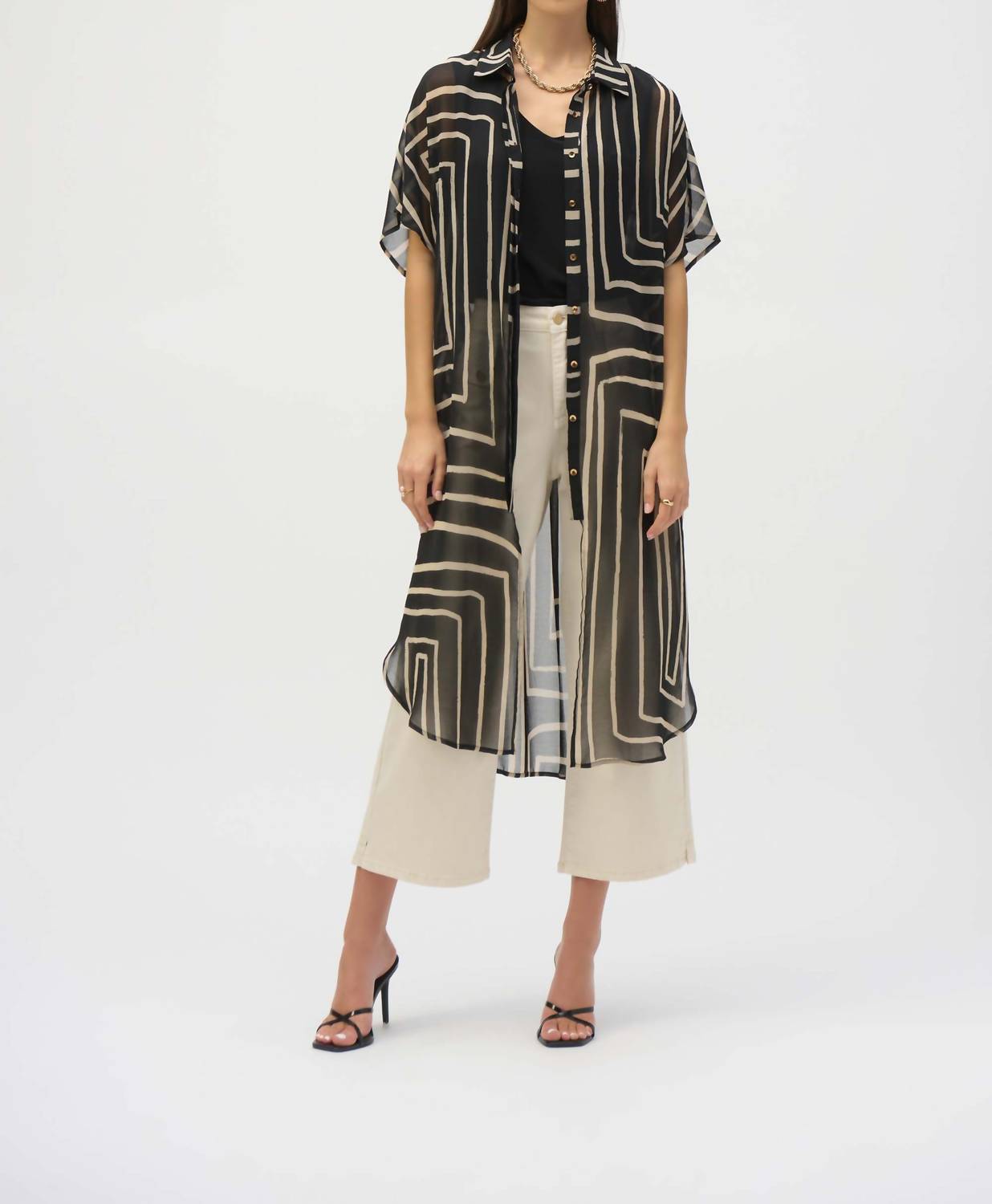 Joseph Ribkoff - Chiffon Geometric Print Blouse