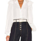 Selkie - Tuxedo Ruffle Detailed Blouse