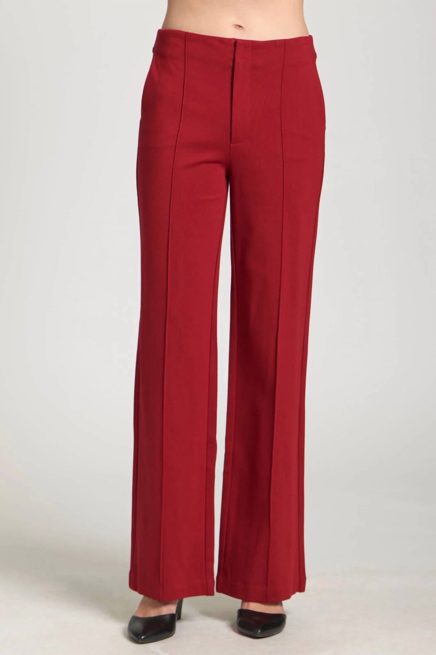 Apny - Front Zip Pant With Pin Tuck