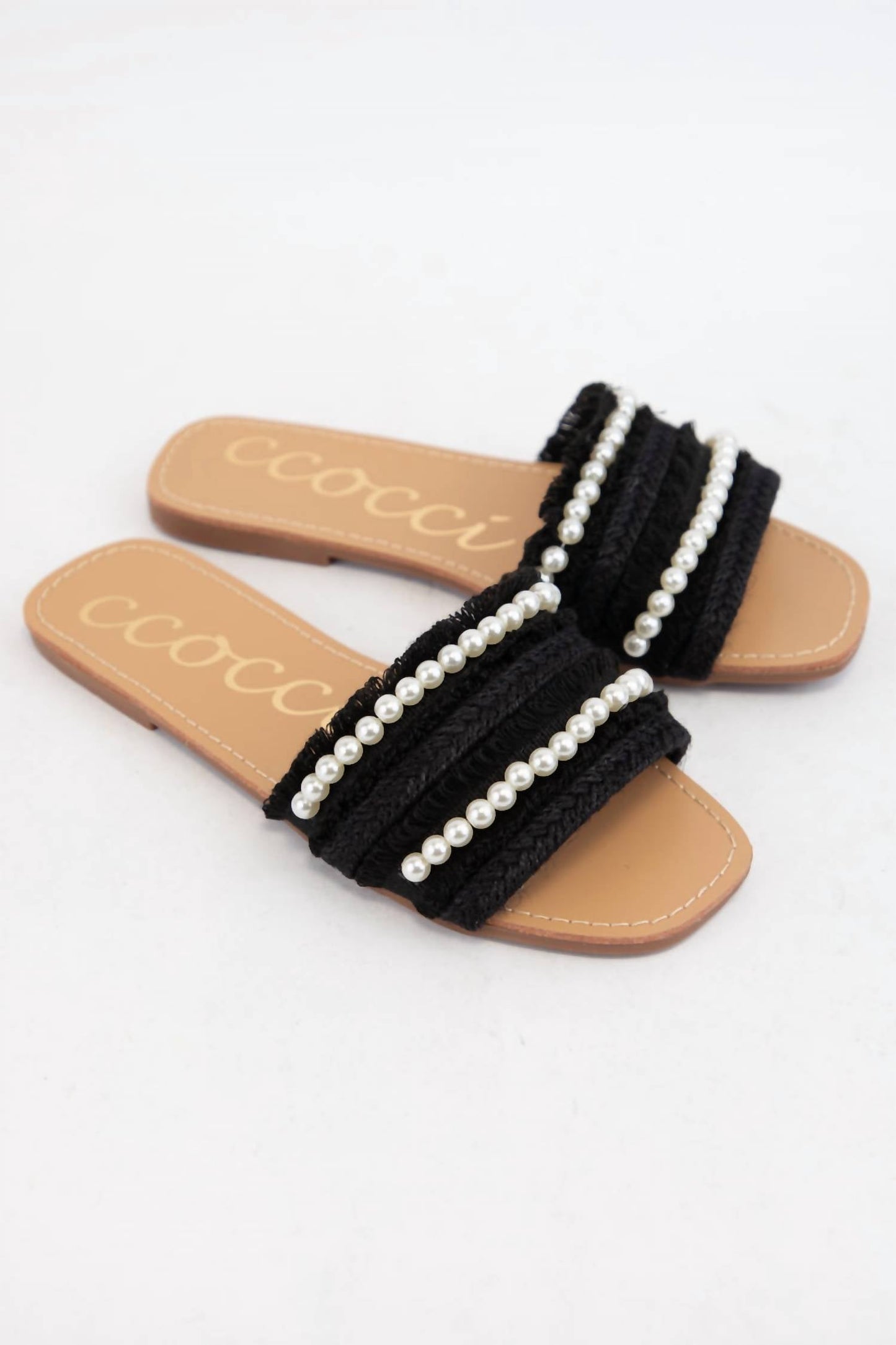 Ccocci - Women's Pearl Embellished Tweed Sandals