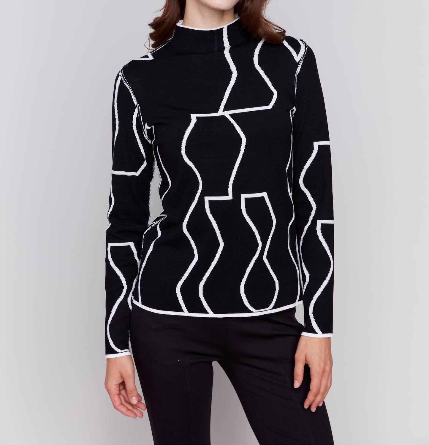 Charlie B - Reversible Mockneck Fitted Sweater