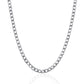 Rhodium Plated 4.7mm Sterling Silver Curb Style Chain