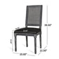 French Country Dining Chair With Rectangular Cane Backrest And Smooth Upholstered Seating