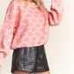 Adora - Floral Cutesy Cozy Knit Pullover Sweater