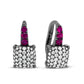 Black Rhodium Plated 18K White Gold 7/8 Cttw Round Diamond and Graduated Red Ruby Drop Earrings (F-G Color, VS1-VS2 Clarity)