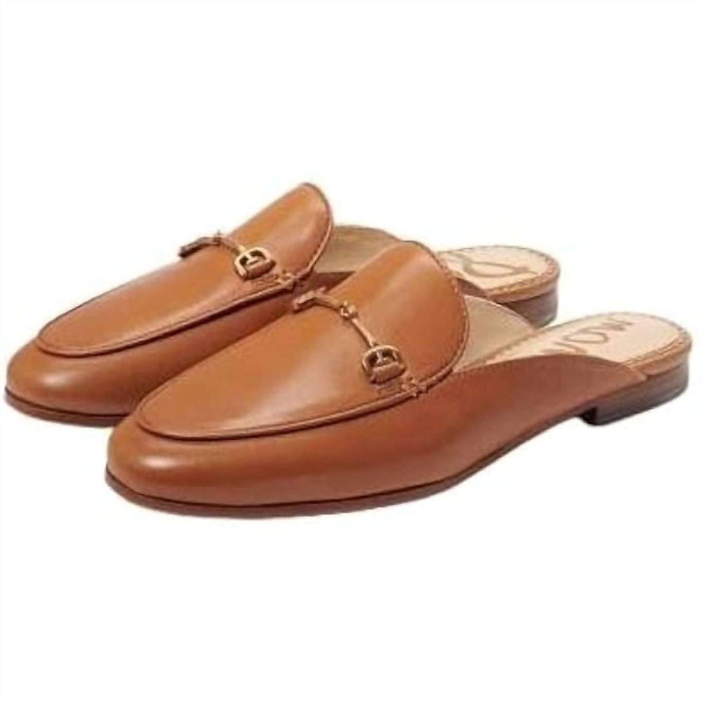 सैम एडेलमैन - विमेन लीनी चेन एम्बेलिश्ड स्लिप ऑन आलमंड टो फ्लैट म्यूल