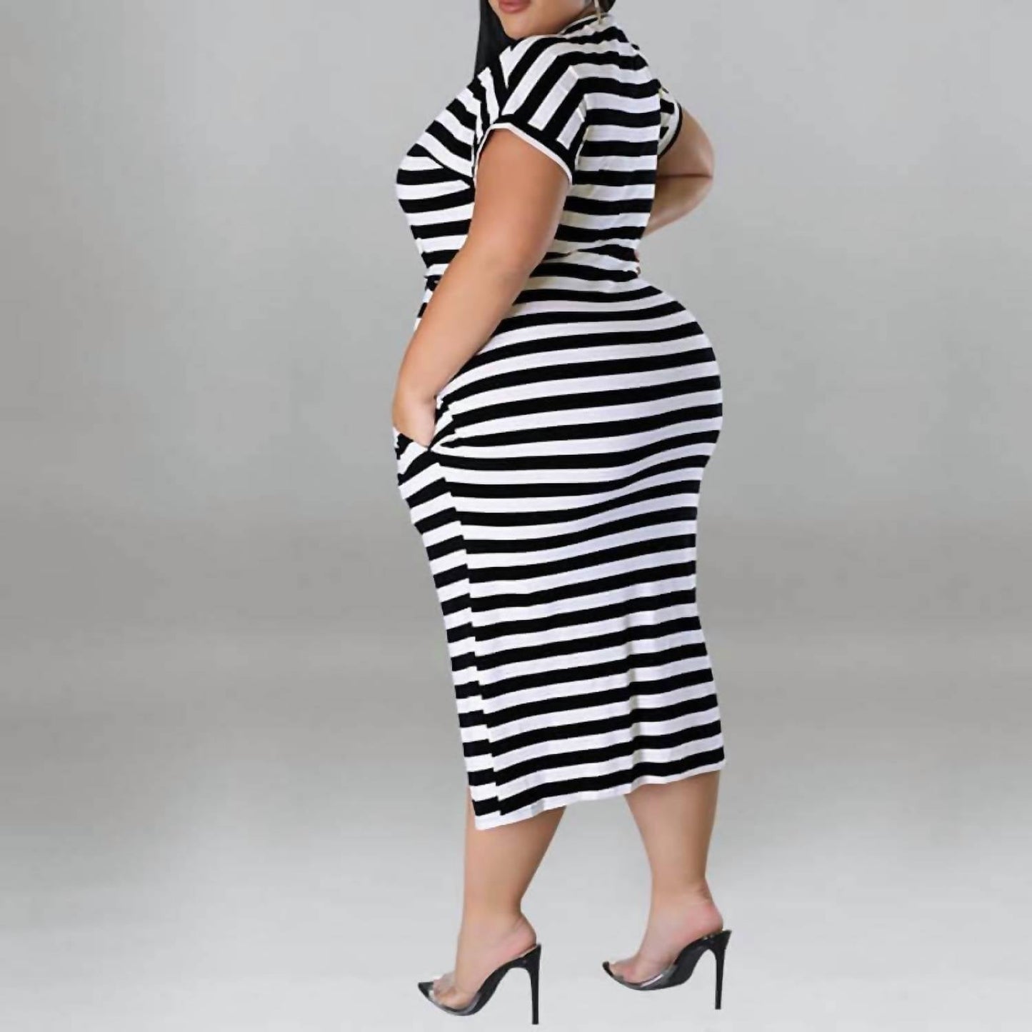 5Besties - Stripe Dress - Plus