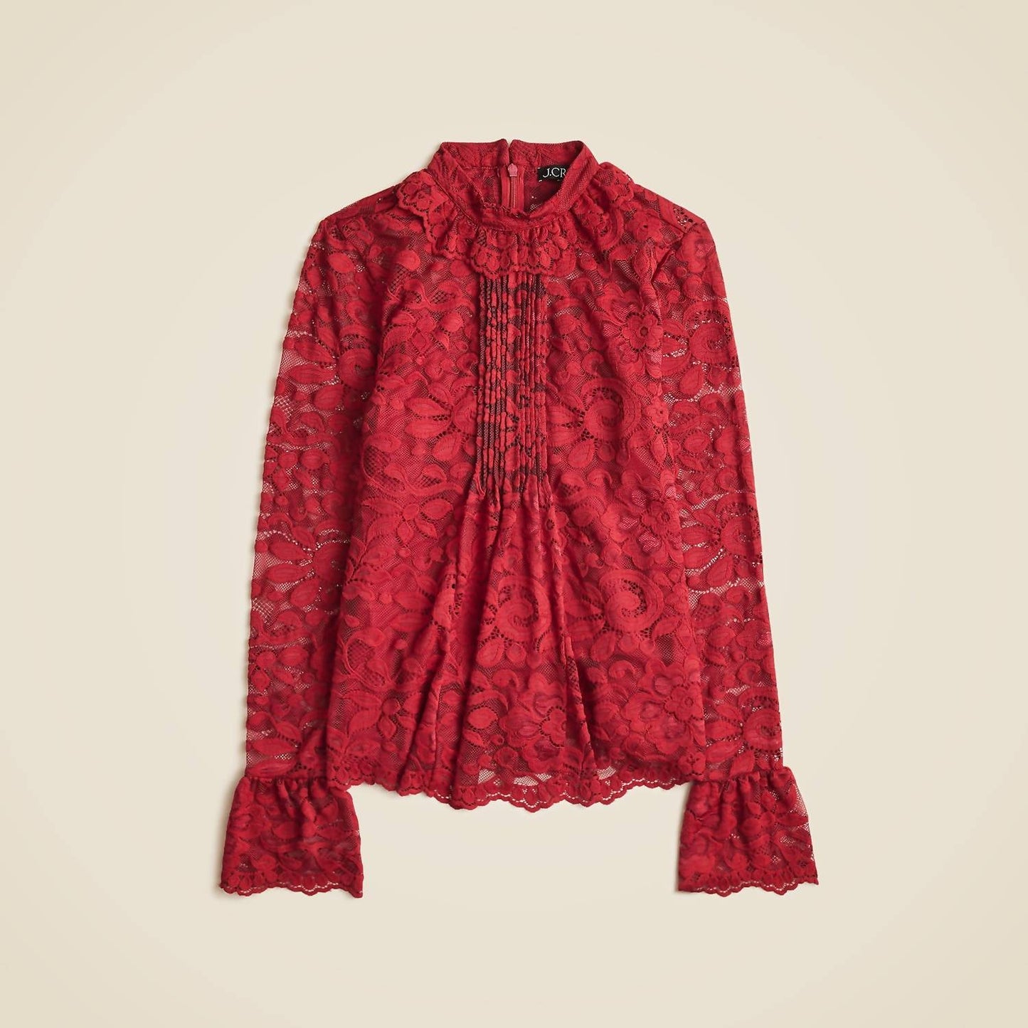 J.Crew - Women's Lace Mockneck Top