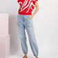 Ee:Some - Curvy Simplistic Swirl Mock Neck Top