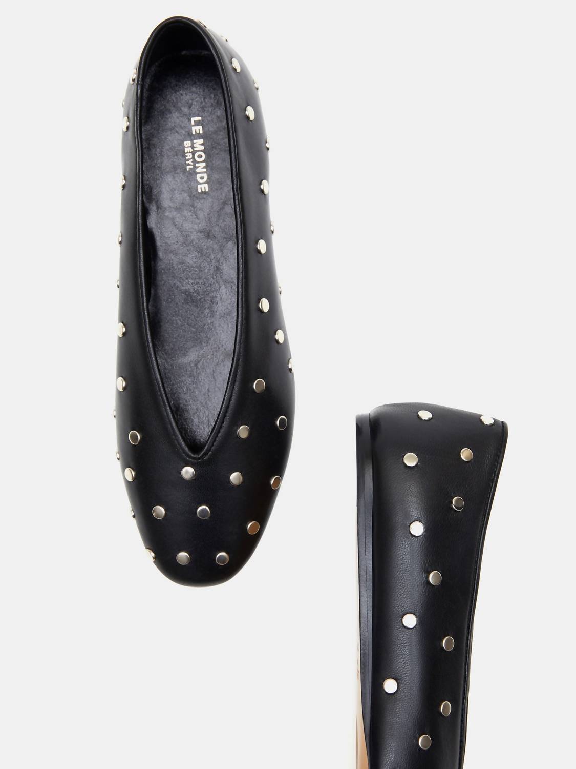 Le Monde Béryl - Women's Regency Slipper Studded Leather Flats
