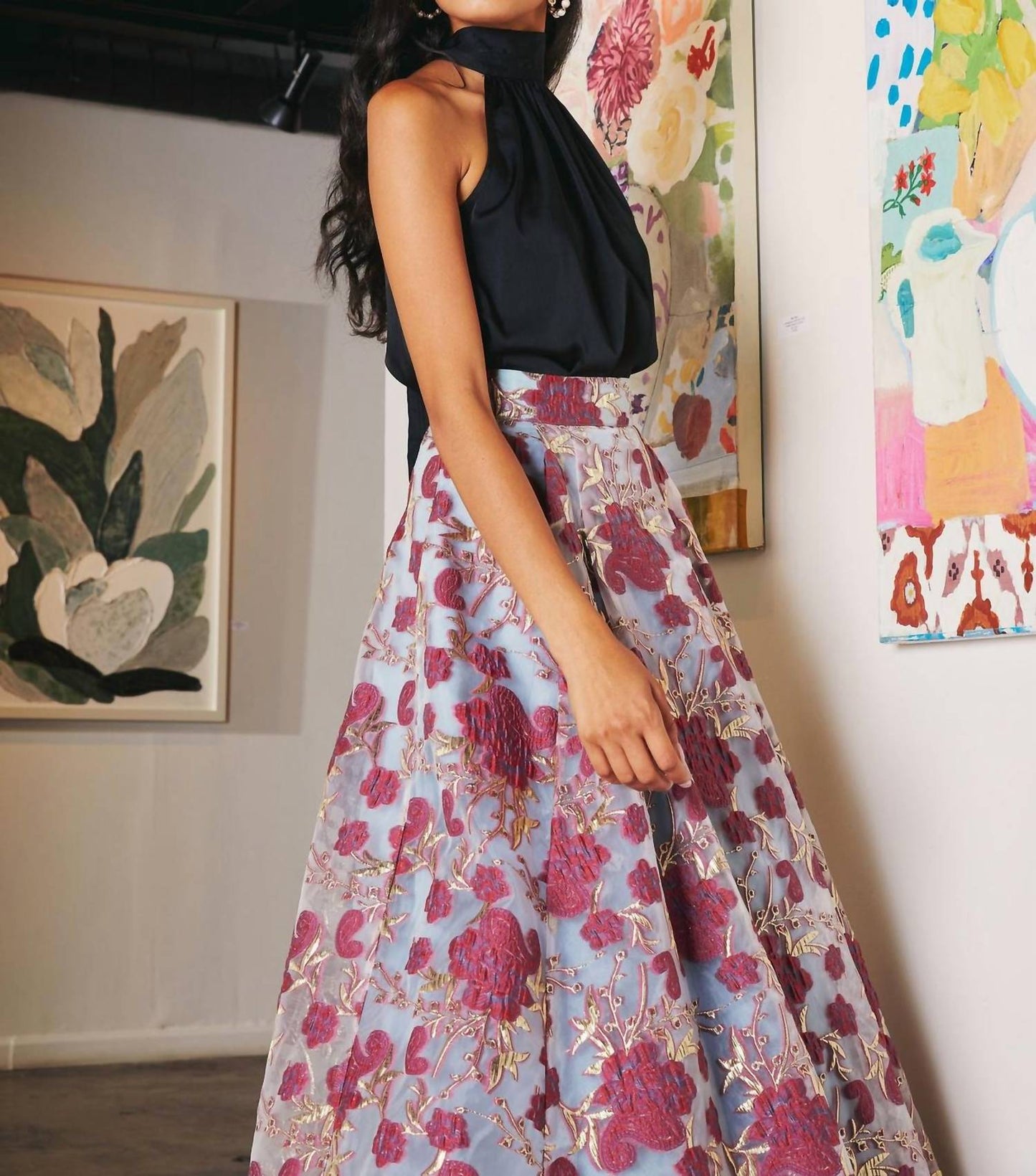 Abbey Glass - Olivia Moonlight Petal Organza Maxi Skirt