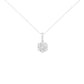 14K White Gold 2.00 Cttw Brilliant Round-Cut Diamond 7 Stone Flower Cluster 18" Pendant Necklace (H-I Color, SI2-I1 Clarity)