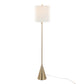 Cone 64' Contemporary Metal Floor Lamp in Gold with White Linen Shade