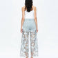 Bayeas - High Rise Wide Leg Jeans With Lace Spliced