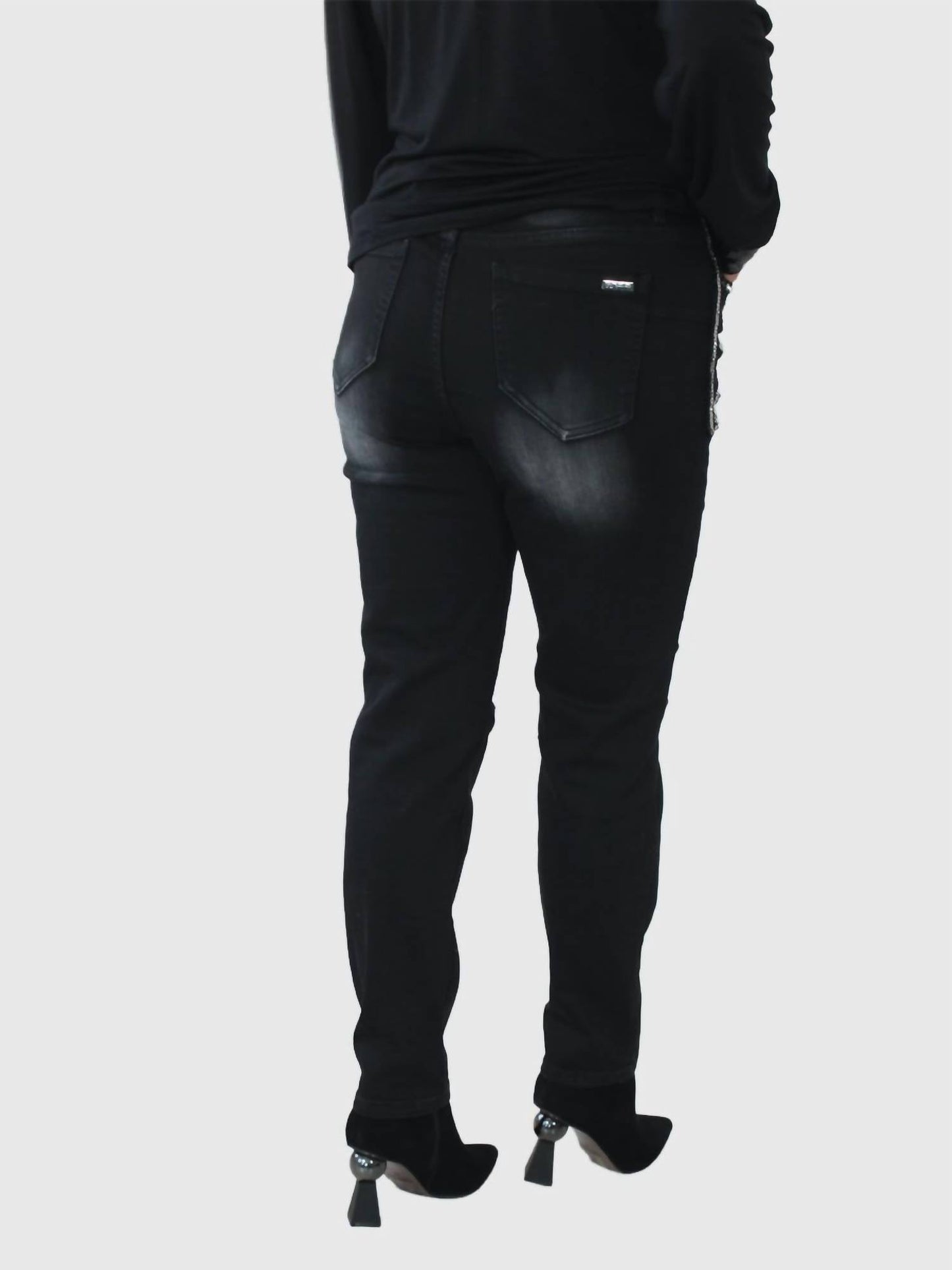 Frank Lyman - Diamante Woven Denim Pant
