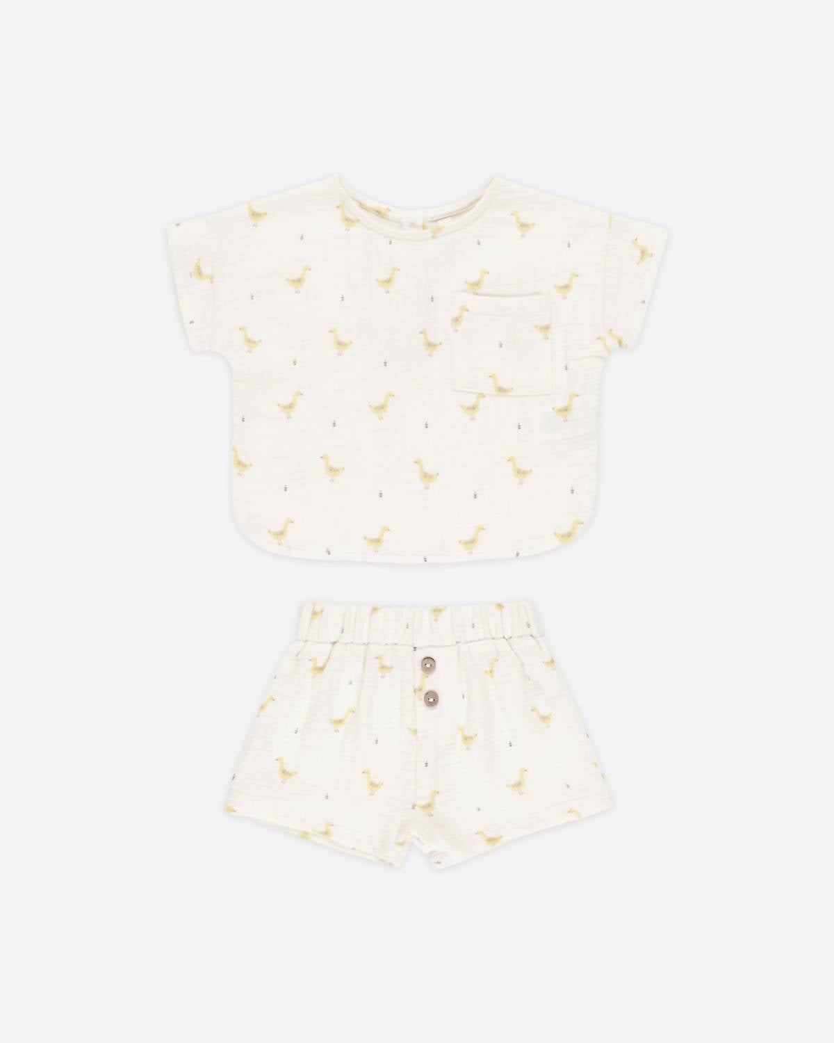 Quincy Mae - Kid's Geese Boxy Top + Short Set