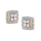 10K Yellow, White, and Rose Gold Plated Sterling Silver Diamond Accent Earrings (I-J Clarity, I3 Color)