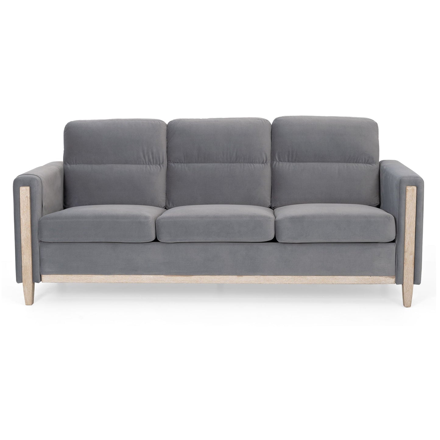 Comfortable Solid Wood Three-Seater Sofa