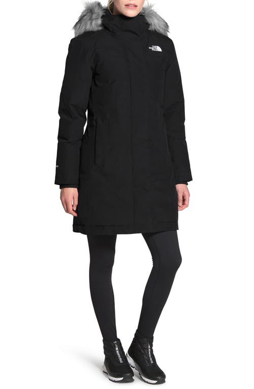 The North Face Arctic Waterproof 550-Fill-Power Down Parka with Faux Fur Trim in Tnf Black, Size Xx-Large