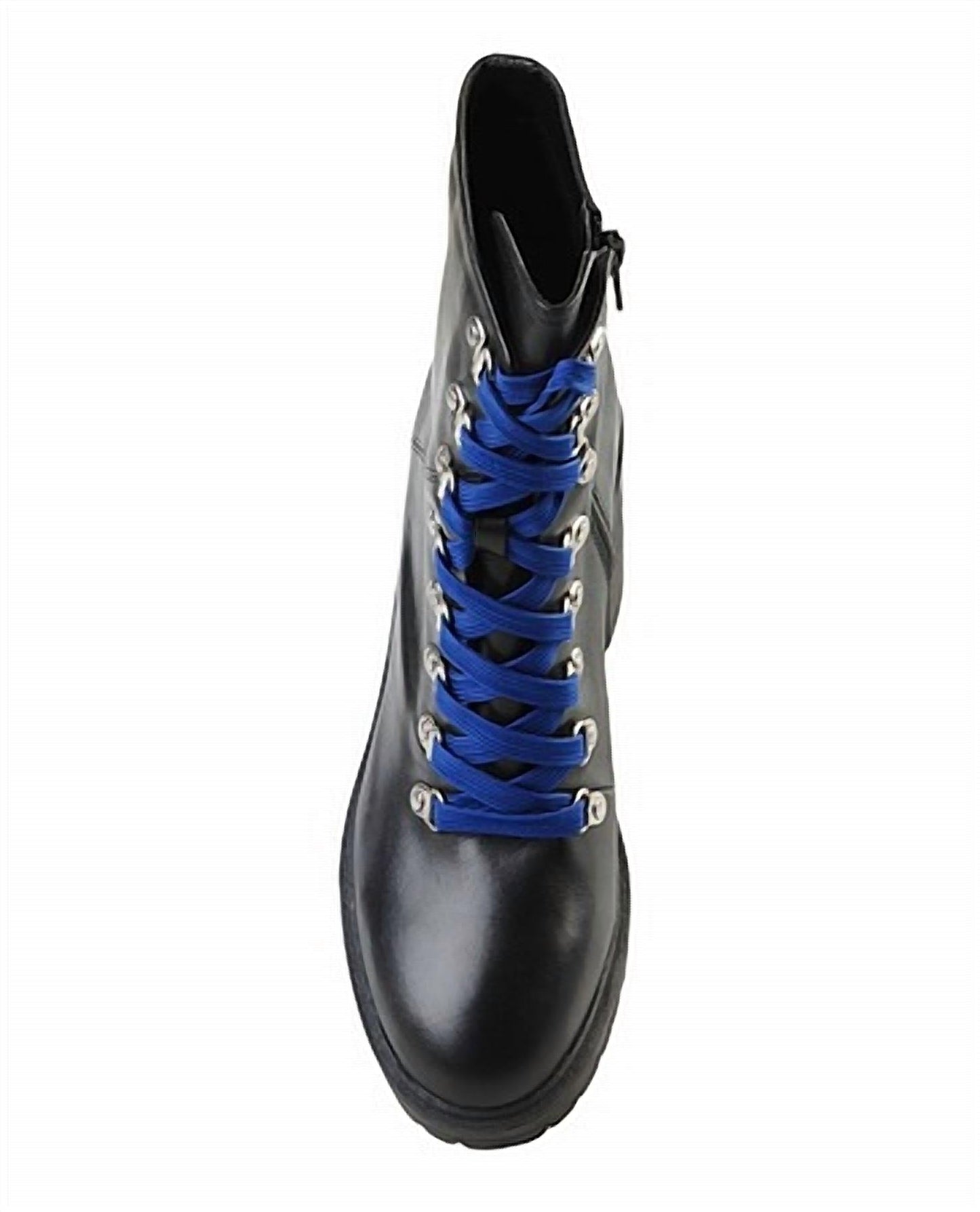Steve Madden - Women's Leather Stacked Heel Platform Hiker Lace Up Side Zip Bootie