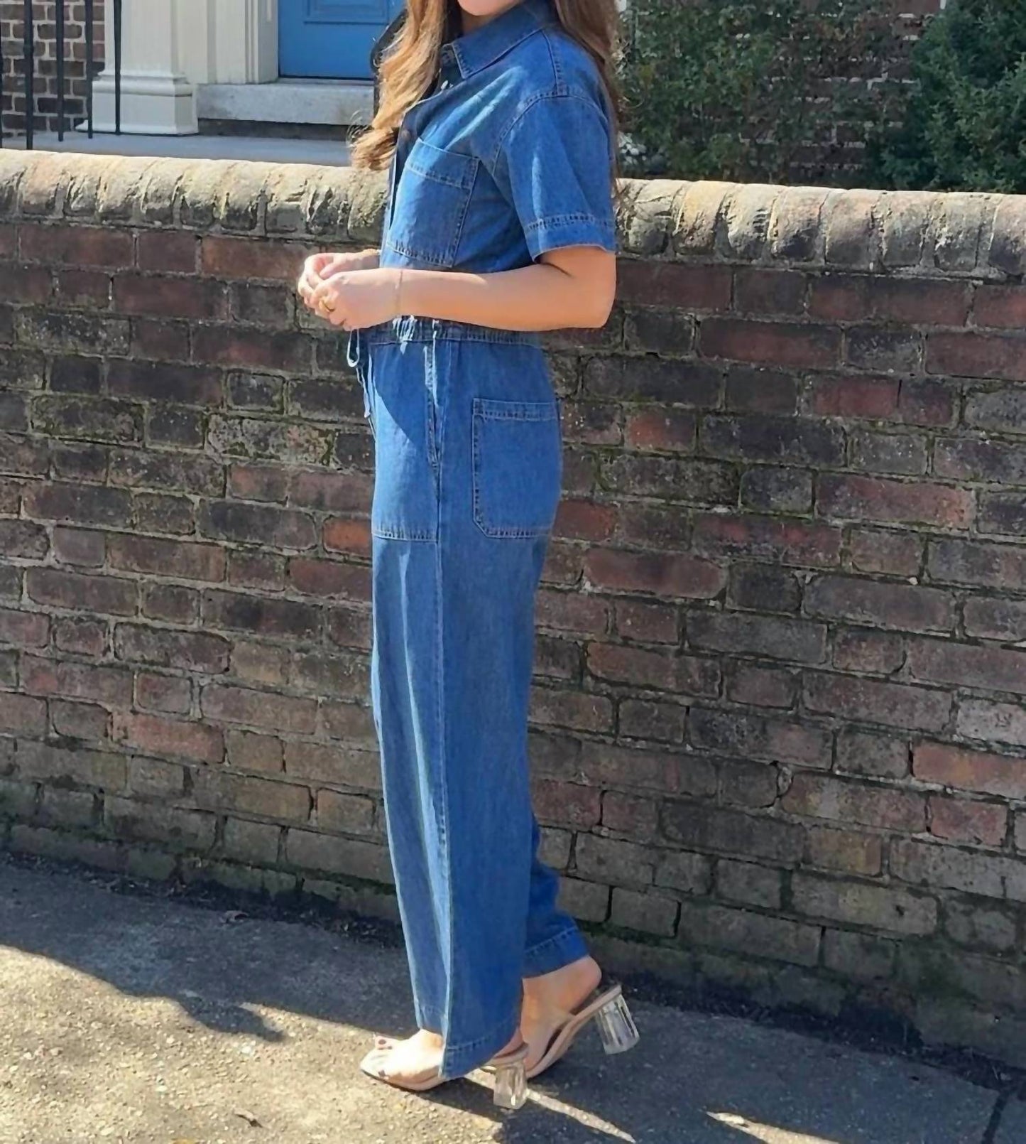 Z Supply - Elsie Denim Short Sleeve Jumpsuit