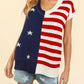 Haptics - V-neck Dolman Patriotic American Flag Knit Top
