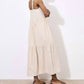 Apricot - Bead Embellished Tiered Midi-dress