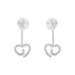 .925 Sterling Silver 1/4 Cttw Diamond Swirl Heart Front/Back Earrings (I-J Color, I2-I3 Clarity)