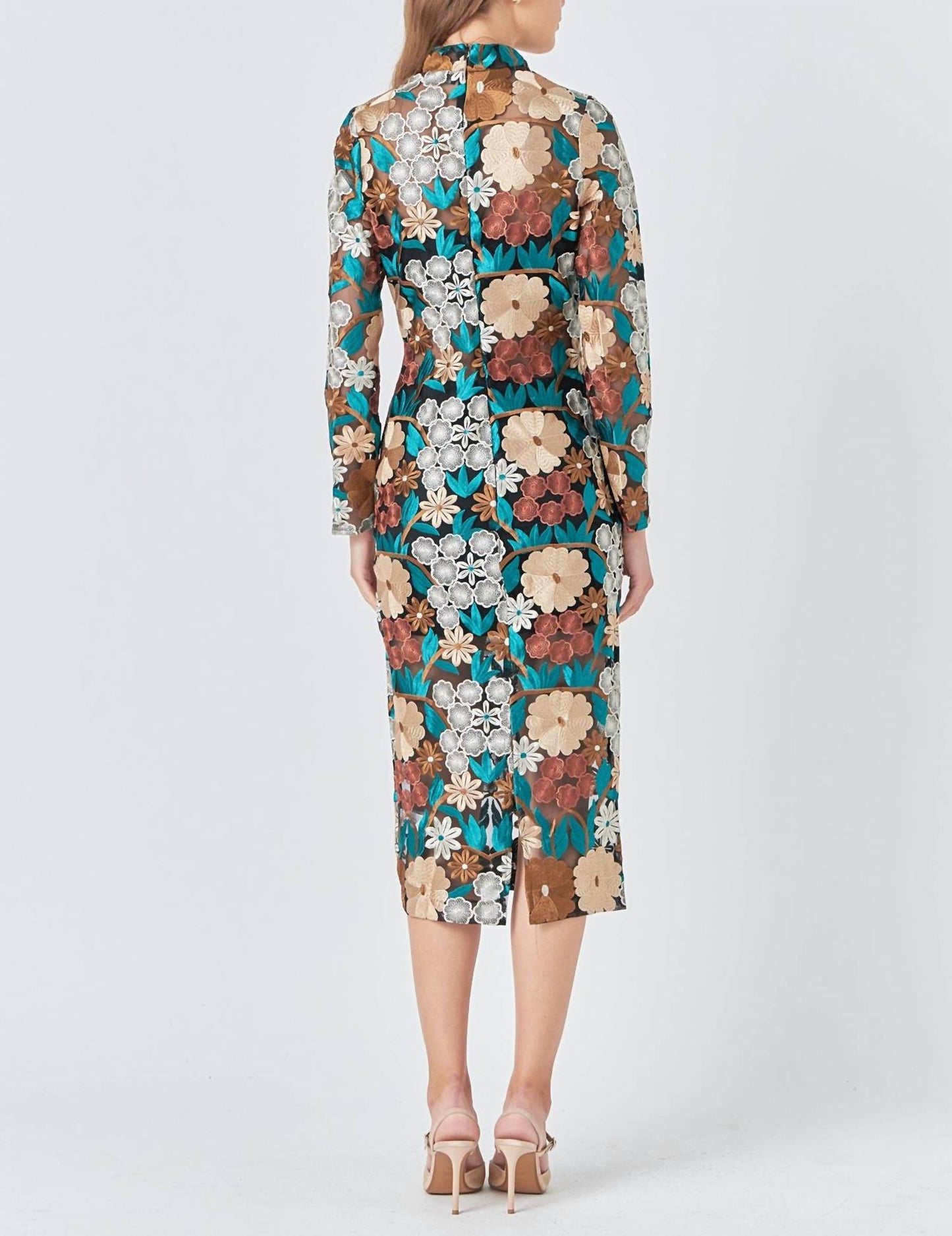 2.7 August Apparel - Floral Cut Out Midi Dress