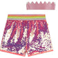 Billieblush - Sequin Shorts With Glittered Crown