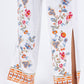 Paparazzi - Linen Blend Embroidered Slit Side Pant