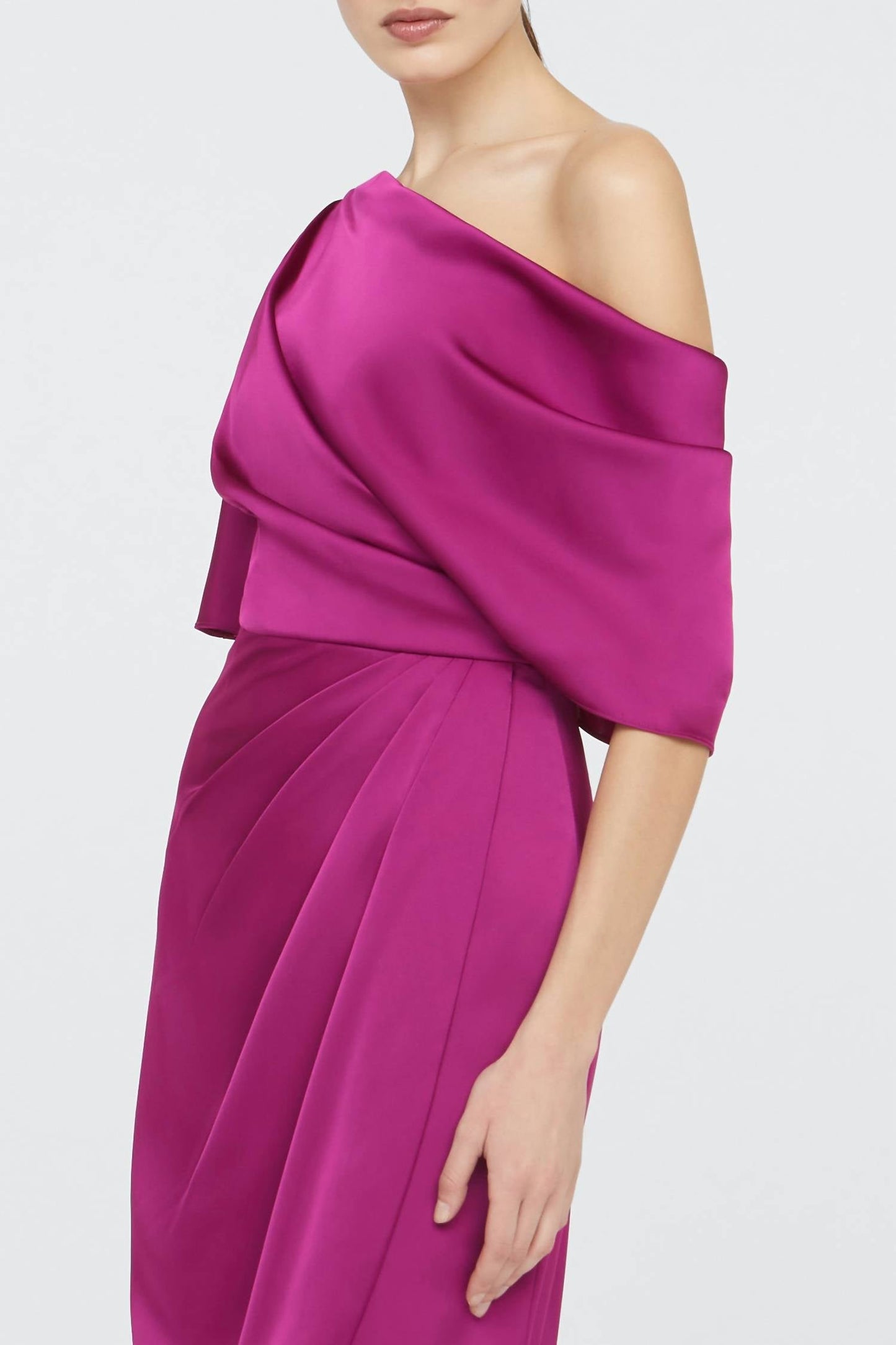 Theia - Rayna One Shoulder Draped Gown